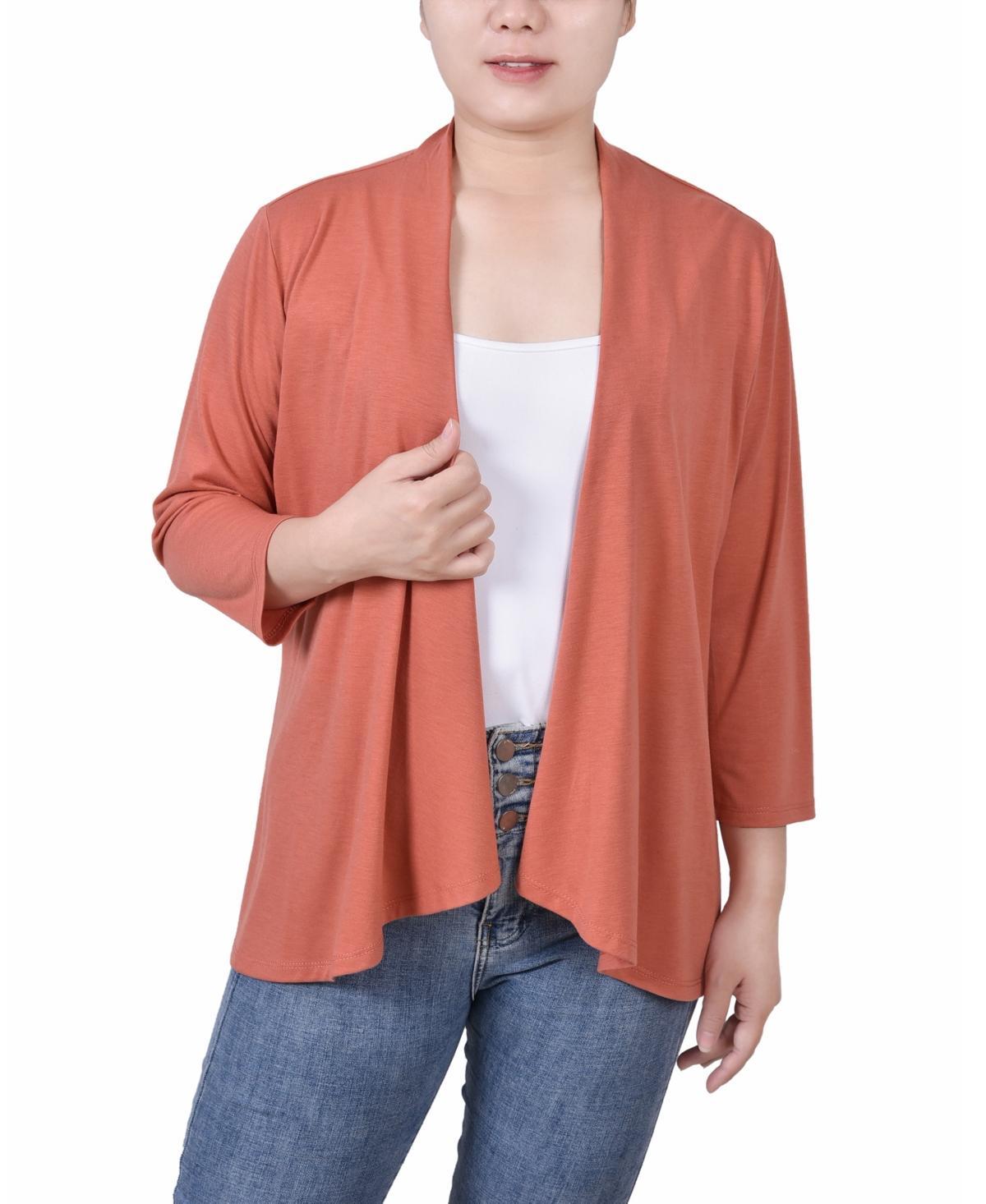 Ny Collection Womens Solid 3/4 Sleeve Cardigan Product Image