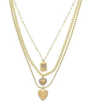 Womens Love To Love 18K-Gold-Plated & Cubic Zirconia 3-Piece Necklace Set Product Image