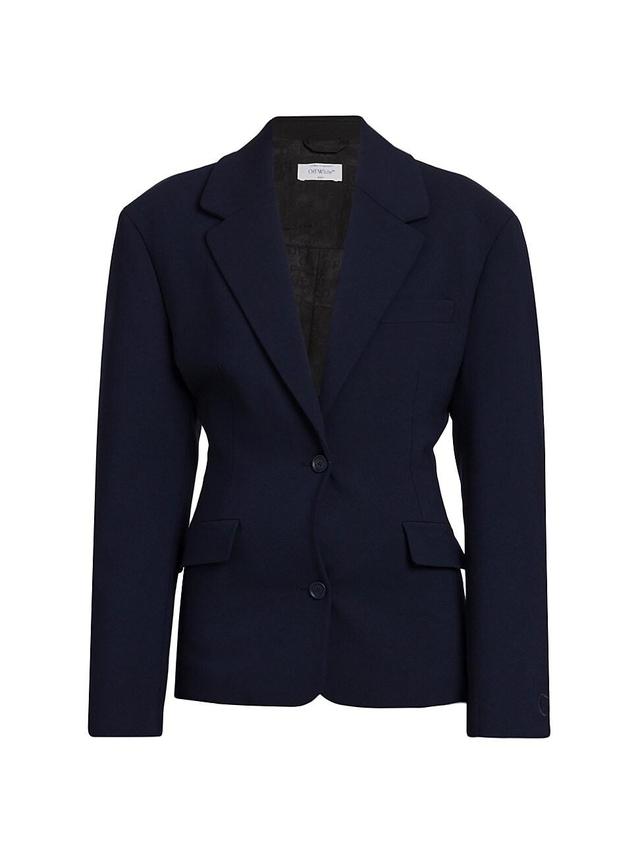 Womens Single-Breasted Wool-Blend Blazer Product Image