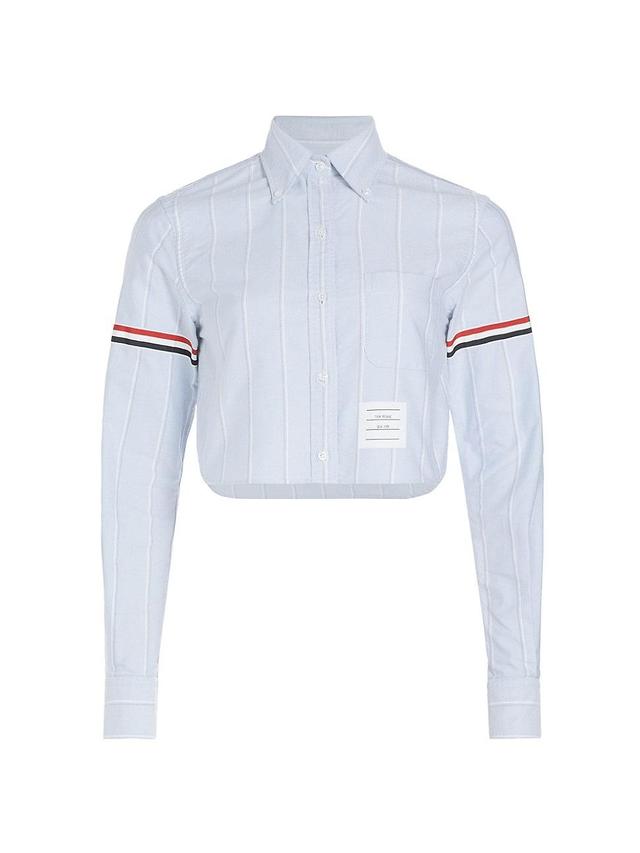 Womens Shadow Stripe Cropped Oxford Shirt Product Image