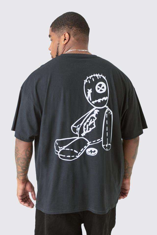 Plus Korn License Front & Back Print T-shirt | boohooMAN USA Product Image