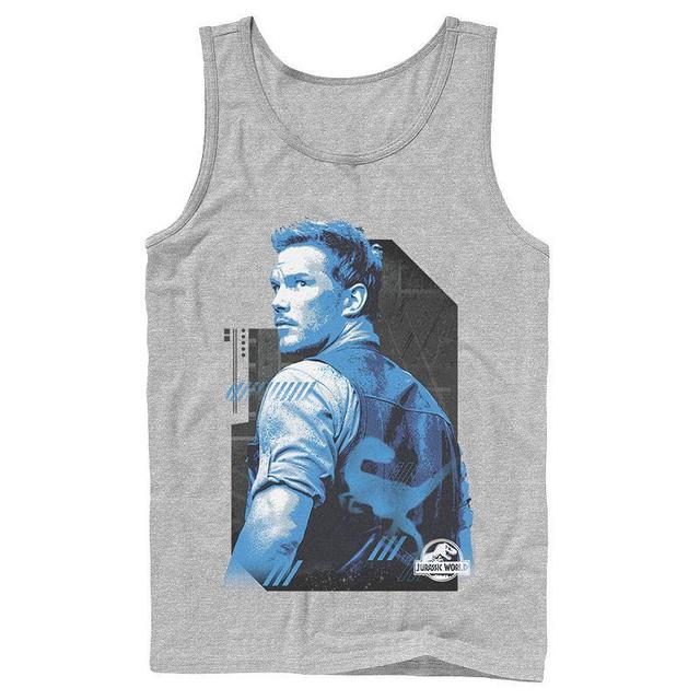 Mens Jurassic World Owen Blue Tone Portrait Tank Top Athletic Grey Product Image