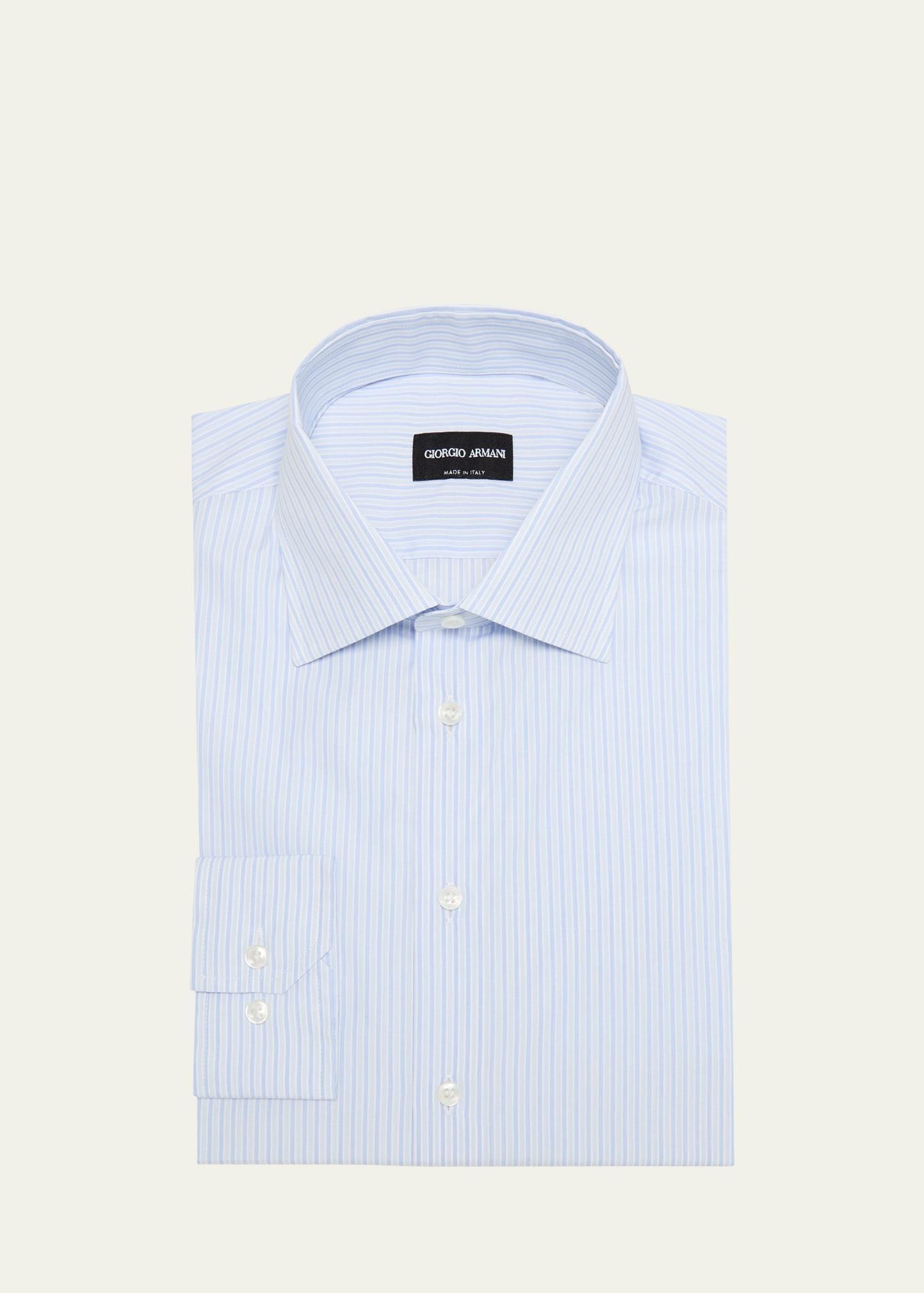 Mens Striped Cotton Dress Shirt Product Image