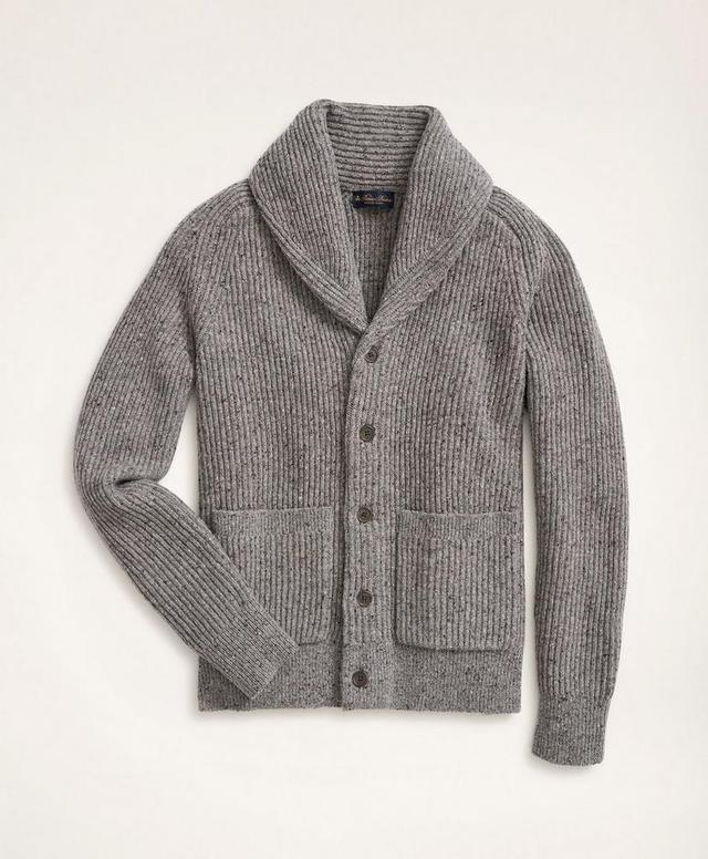 Big & Tall Wool Shawl Collar Donegal Cardigan Product Image