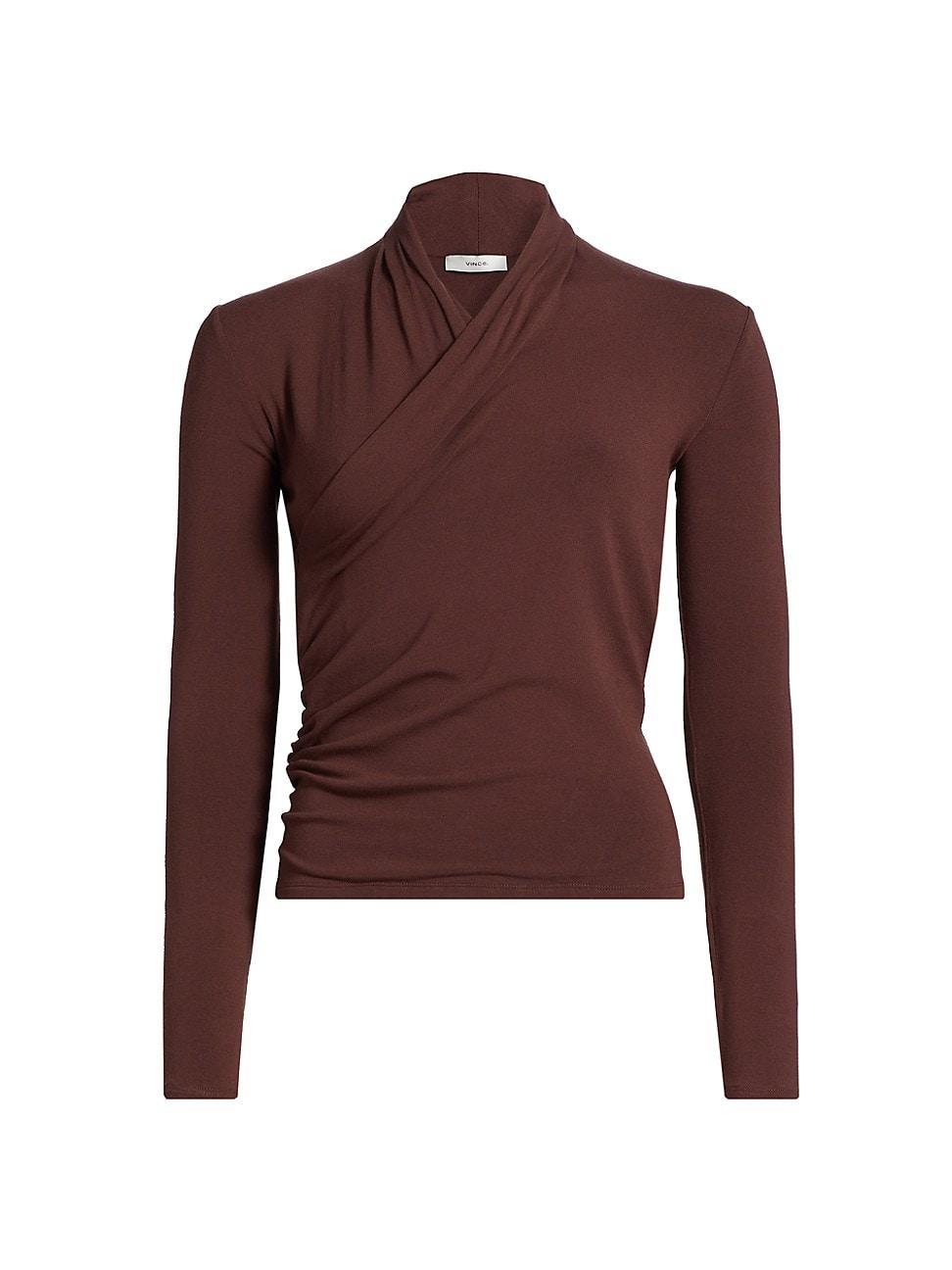 Womens Ruched Long-Sleeve Top Product Image