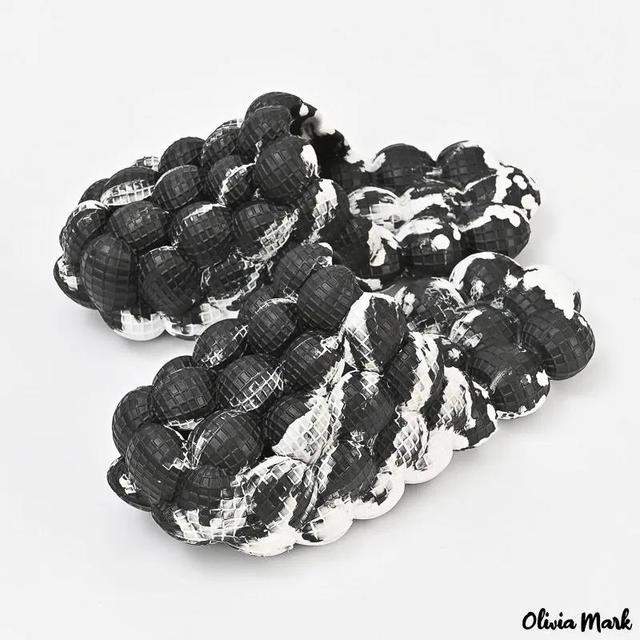 Olivia Mark – Summer Lychee new creative clashing color slippers Product Image