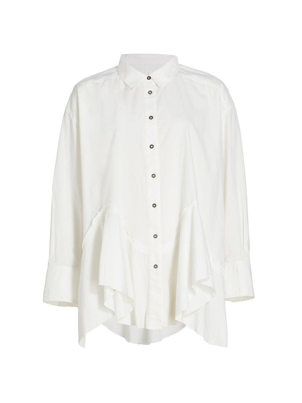 Free People Freya Long Sleeve Cotton Poplin Button-Up Shirt Product Image