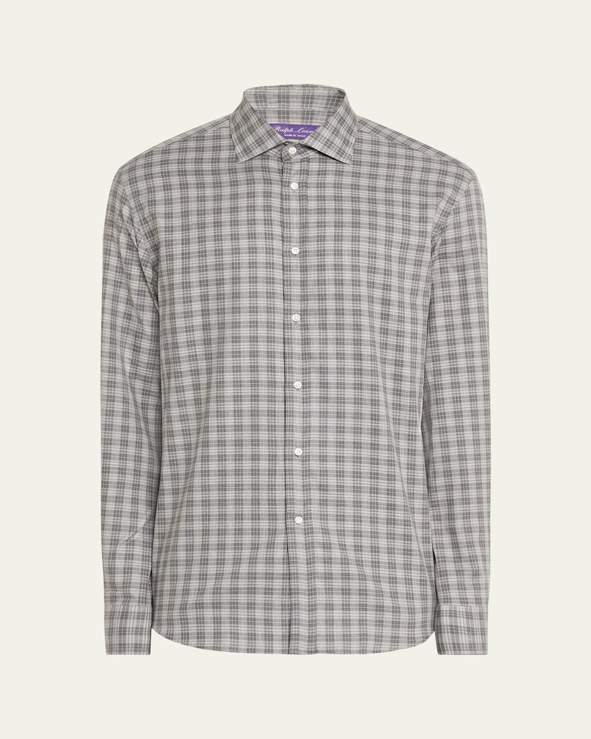 Mens Herringbone Cotton Button-Front Shirt Product Image