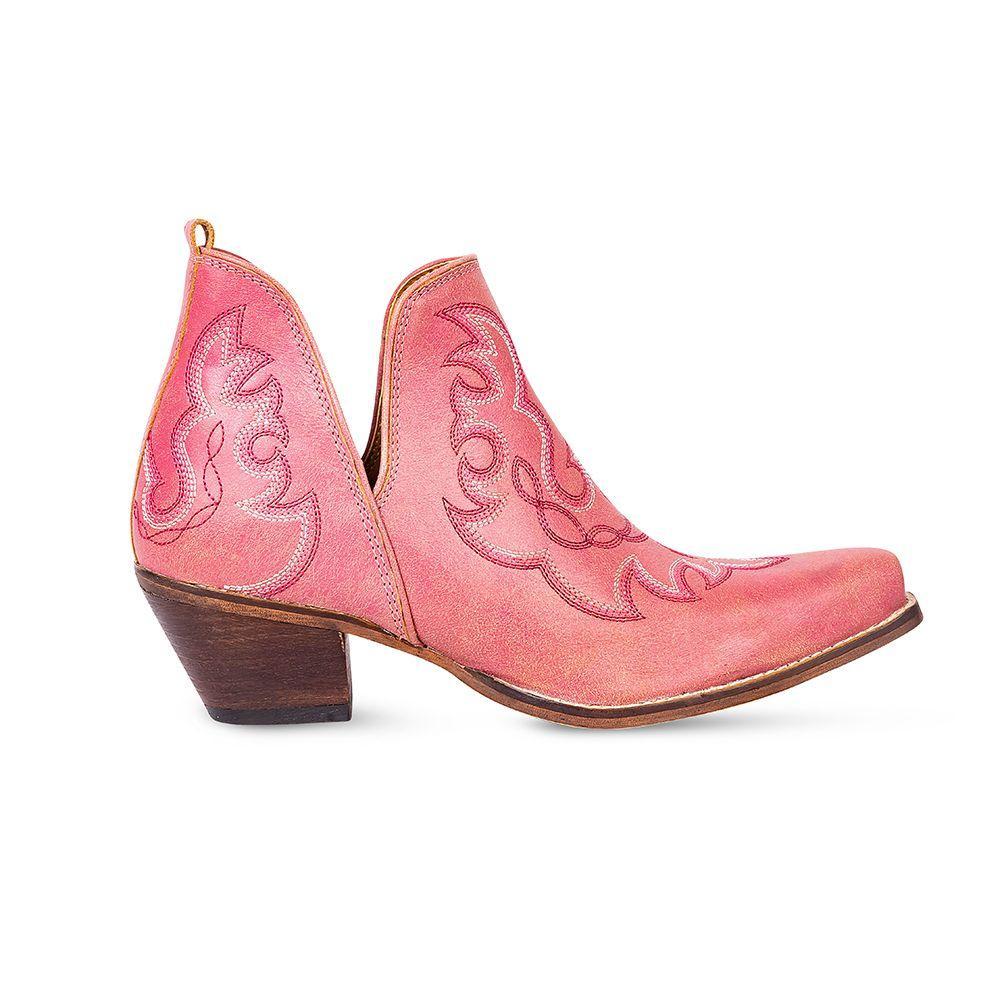 Myra Pink Maisie Leather Stitched Booties Product Image