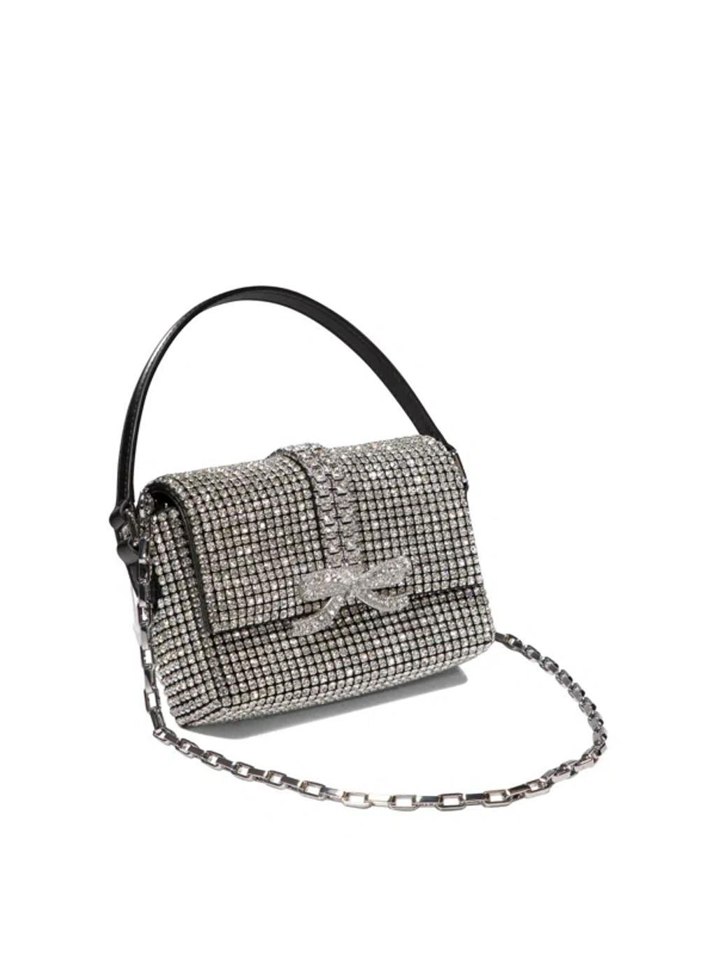 Self Portrait "chainmail" Shoulder Bag In Silver Product Image