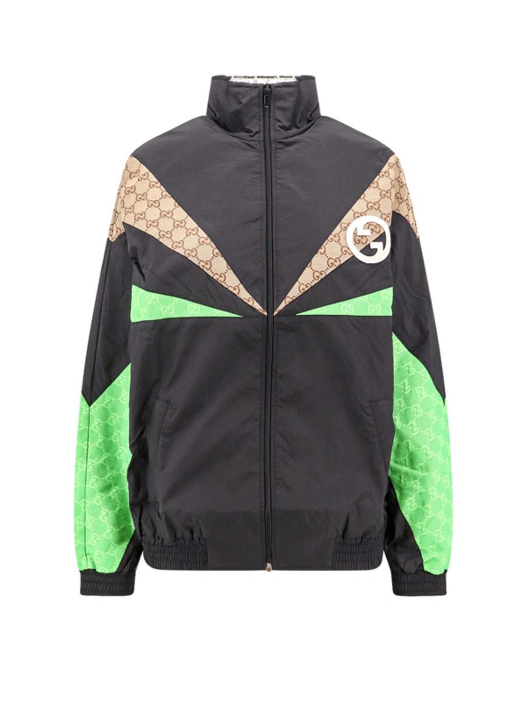 Nylon Zip Jacket In Black,multicolor Product Image