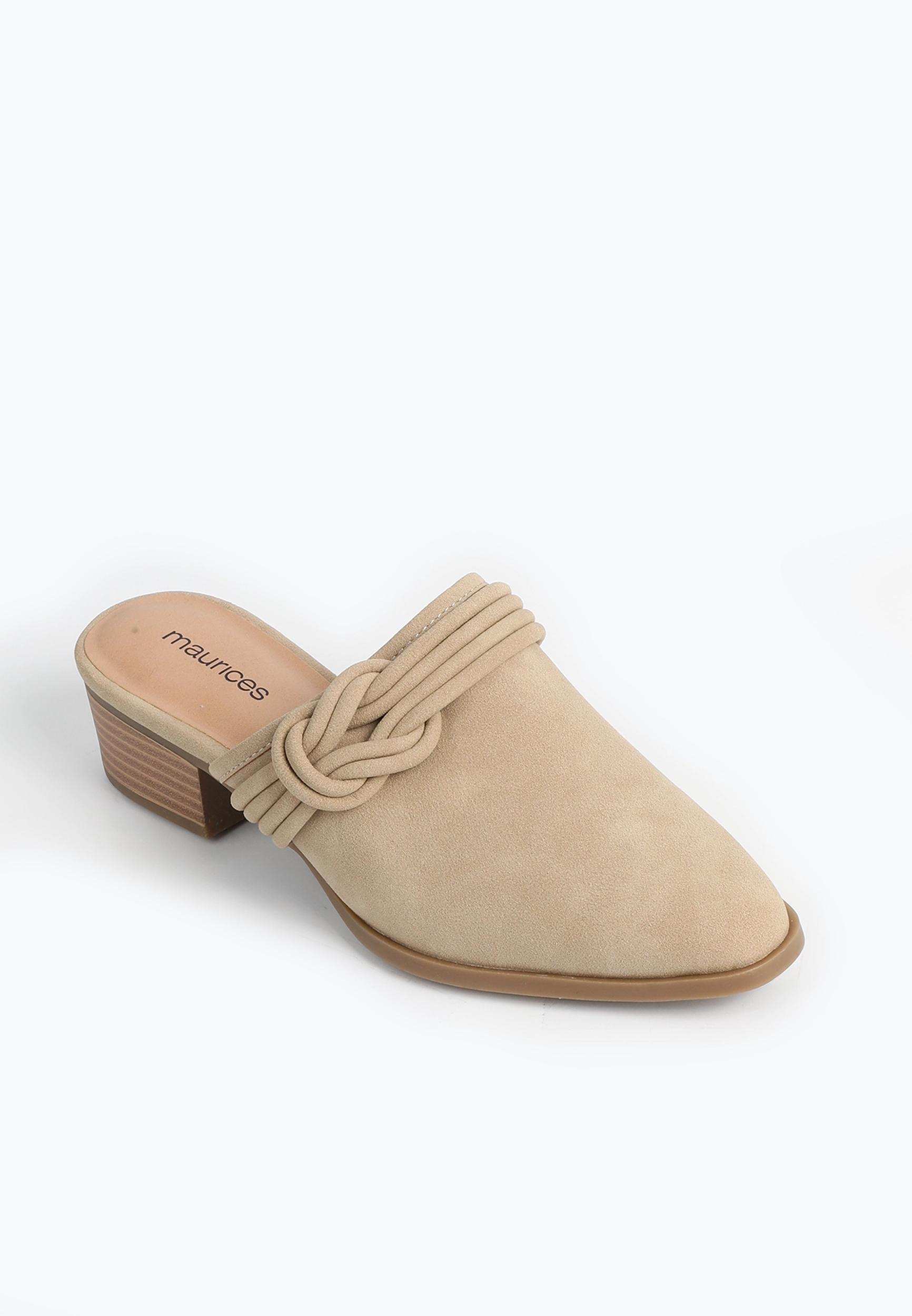 Maurices Womens Supercush Bailey Pointed Toe Slip On Knot Mule Beige Size 6 1/2 Product Image