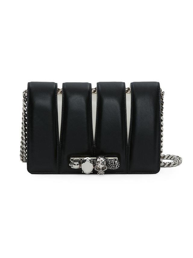 Alexander McQueen Slash Cutout Knuckle Colorblock Leather Clutch Product Image