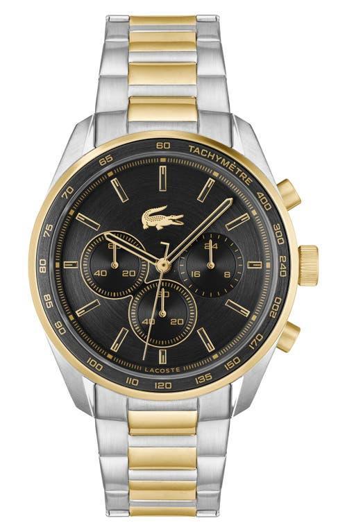 Lacoste Mens 42mm Vancouver Chronograph Two Tone Stainless Steel Bracelet Watch Product Image