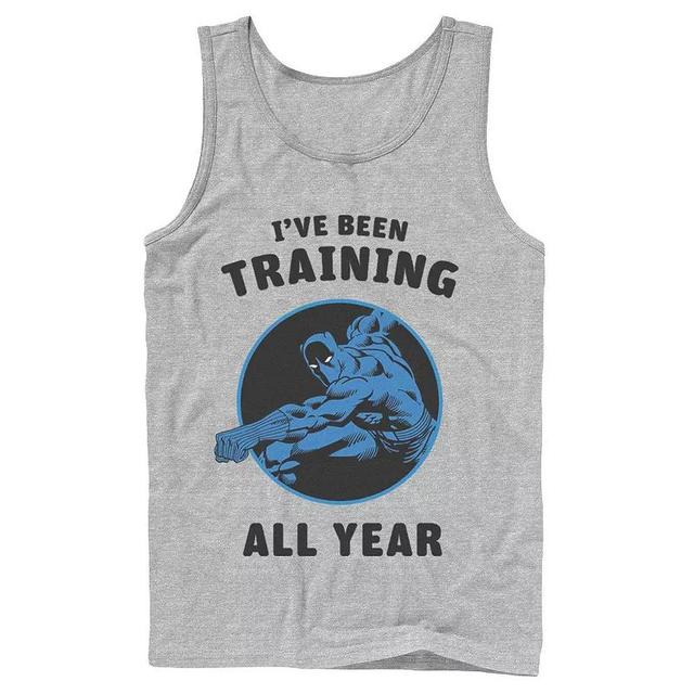 Mens Marvel Avengers Black Panther Ive Been Training All Year Tank Top, Boys Athletic Grey Product Image