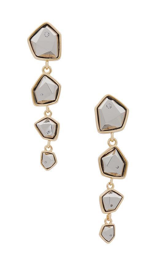 Faceted Mixed Metal Drop Earrings Product Image