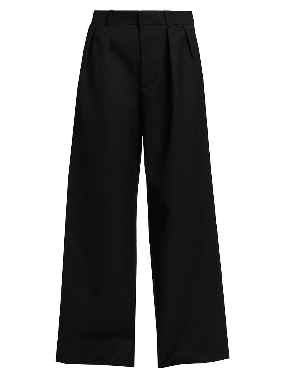 Womens Virgin Wool Wide-Leg Trousers Product Image