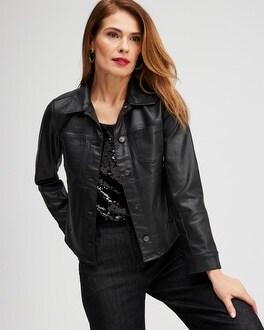 Women's Coated Denim Jacket Product Image