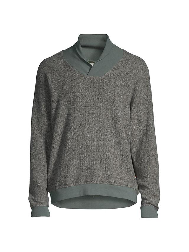 Mens Brushed Boucl Shawl Collar Sweater Product Image