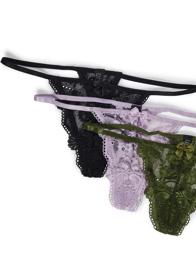 Current Mood Floral Lace Thong Panty Pack Set Sexy - Multi Product Image