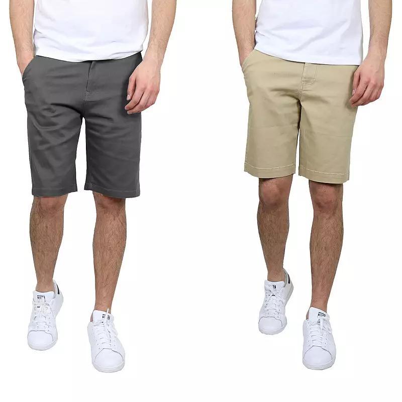 Mens Galaxy 2-Pack 10.5-in. 5-Pocket Flat-Front Slim-Fit Stretch Chino Shorts Gray Green Product Image