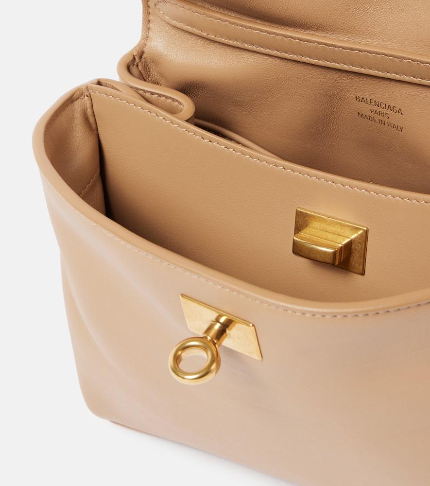 BALENCIAGA Mini Rodeo Leather Top Handle Bag In Beige Product Image