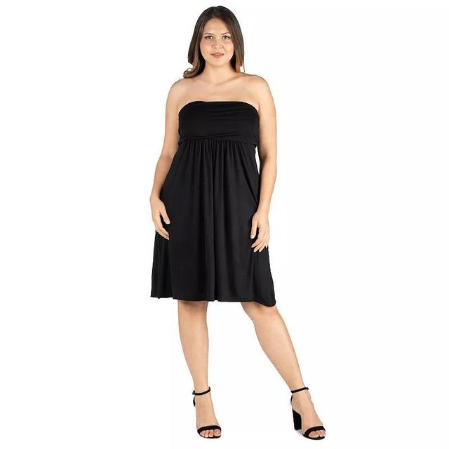 Plus Size 24seven Comfort Apparel Knee Length Strapless Mini Dress, Womens Product Image