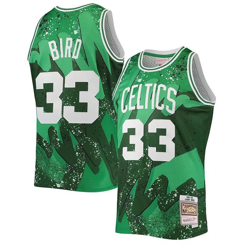 Mens Mitchell & Ness Larry Bird Green Boston Celtics Hardwood Classics 1985 Hyper Hoops Swingman Jersey - Green Product Image