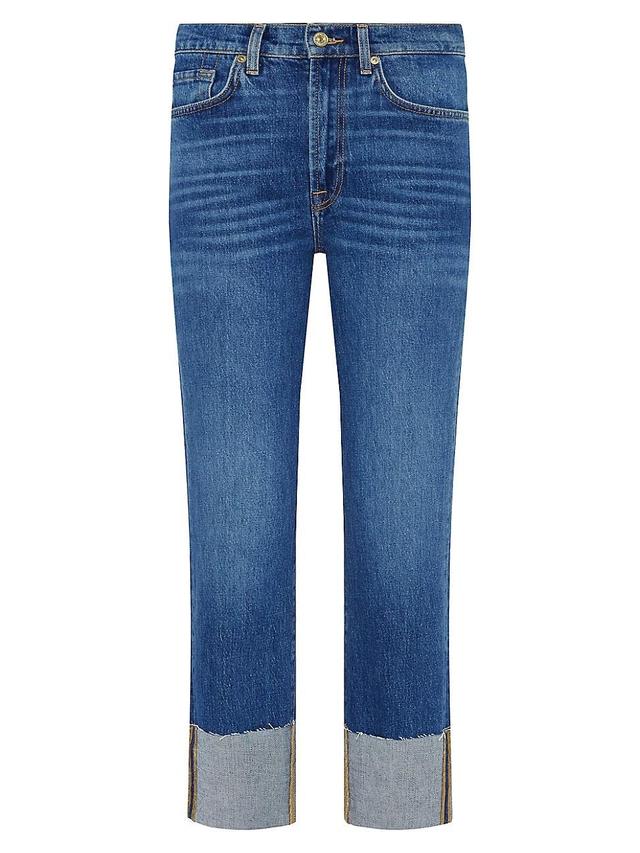 Womens Logan Stovepipe High-Rise Cuffed Straight-Leg Jeans Product Image