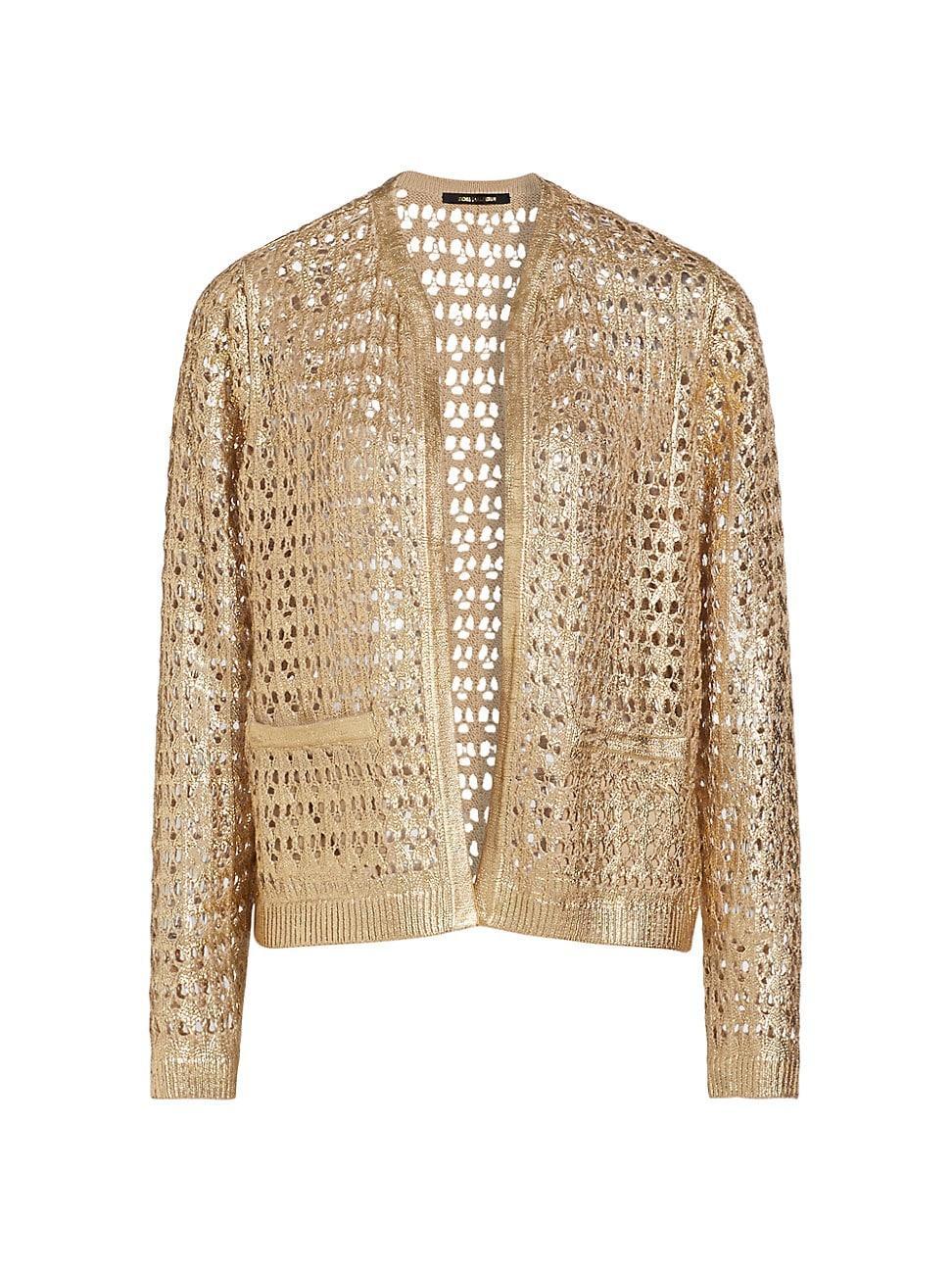 Womens Eve Metallic Openwork Sweater product image