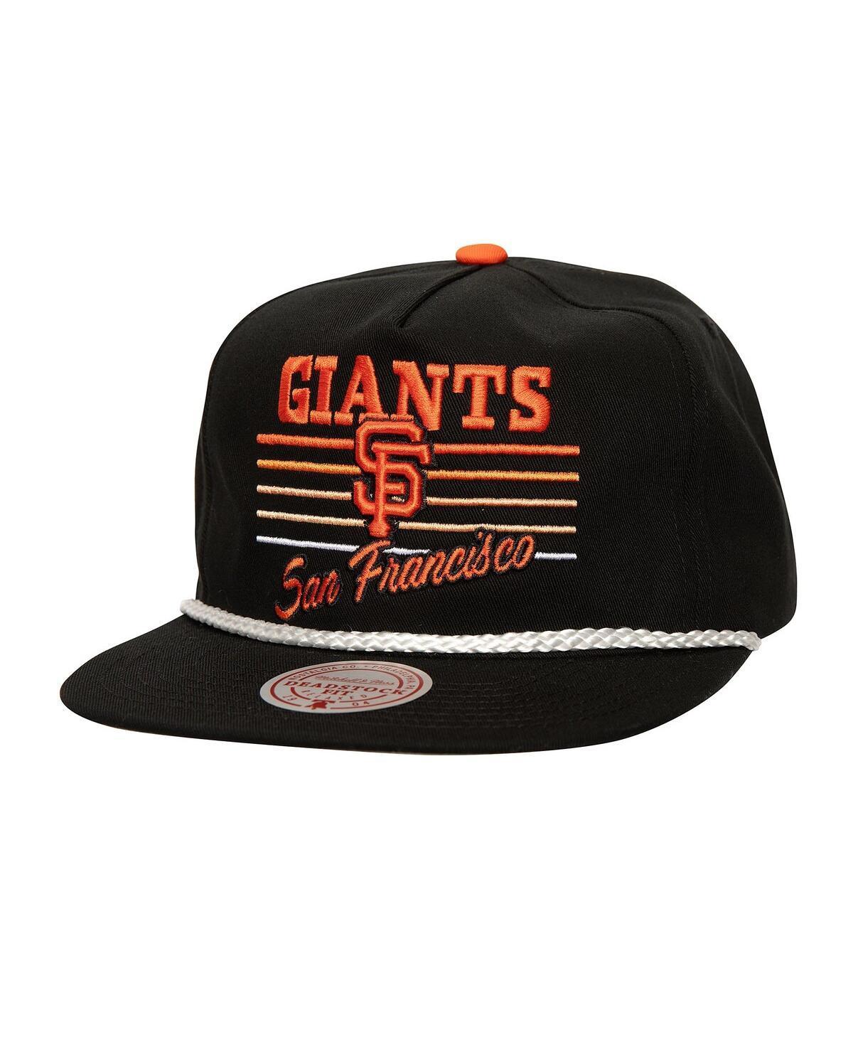 Mitchell & Ness Mens Black San Francisco Giants Radiant Lines Deadstock Snapback Hat Product Image