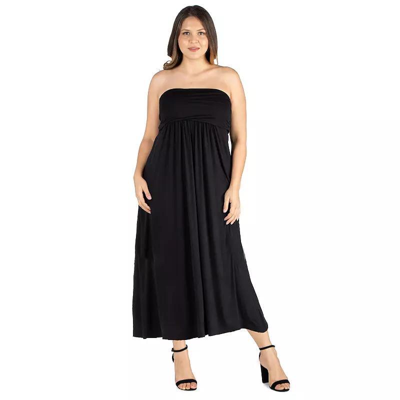 Plus Size 24seven Comfort Apparel Strapless Maxi Dress, Womens product image