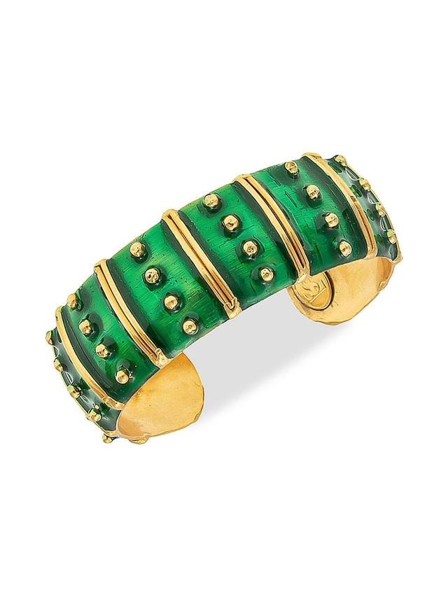 Womens Gypset 22K Goldplated & Enamel Cuff Bracelet Product Image