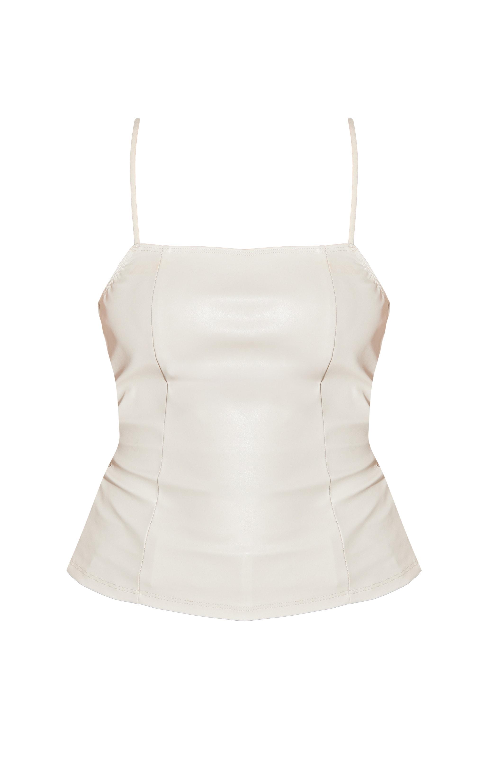 Stone Faux Leather Strappy Cami Top Product Image