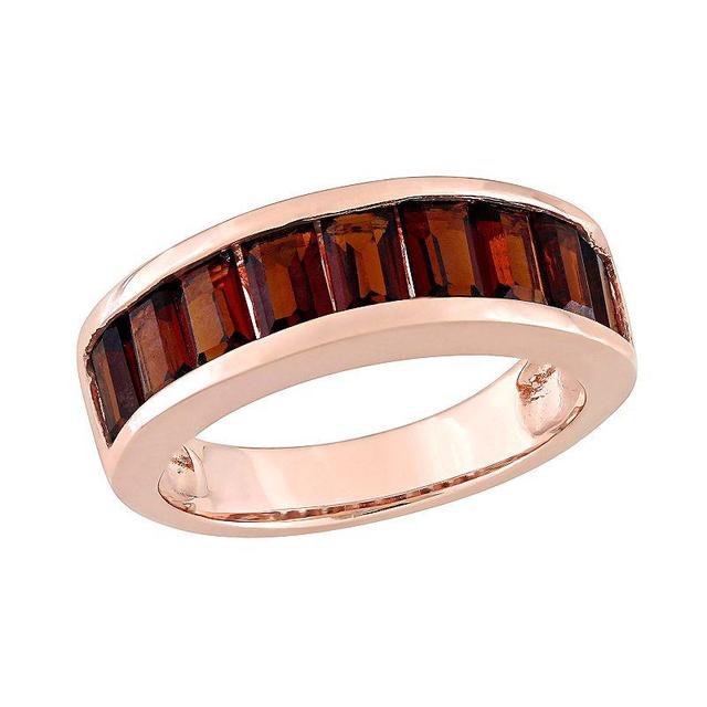 Stella Grace 18k Rose Gold Over Silver Garnet Anniversary Band, Womens Red Product Image