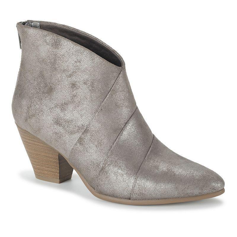 Womens Baretraps Liberty Block Heel Booties Grey Product Image