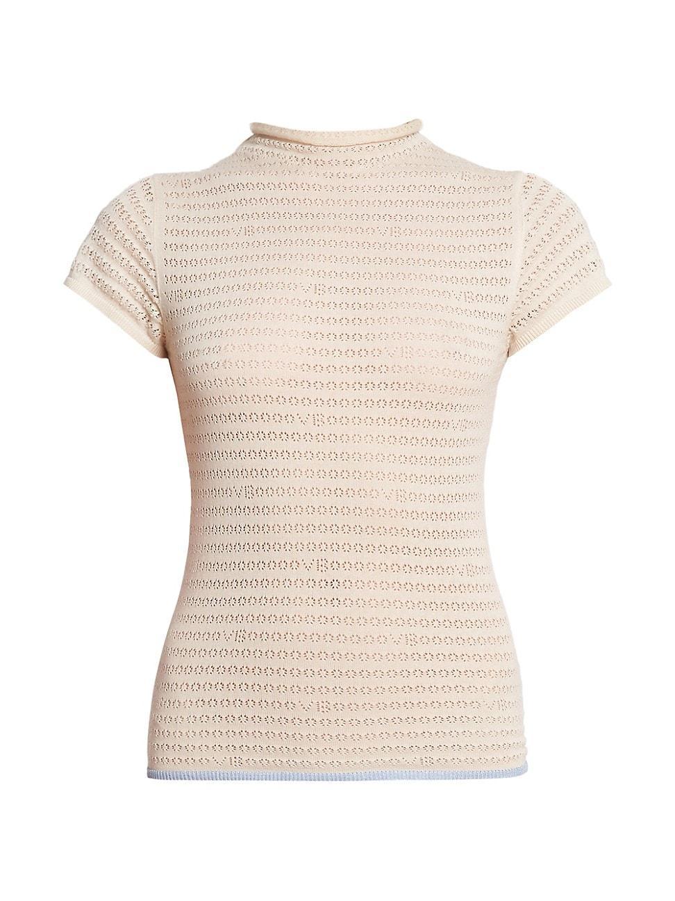 Womens Pointelle-Knit Blouse product image