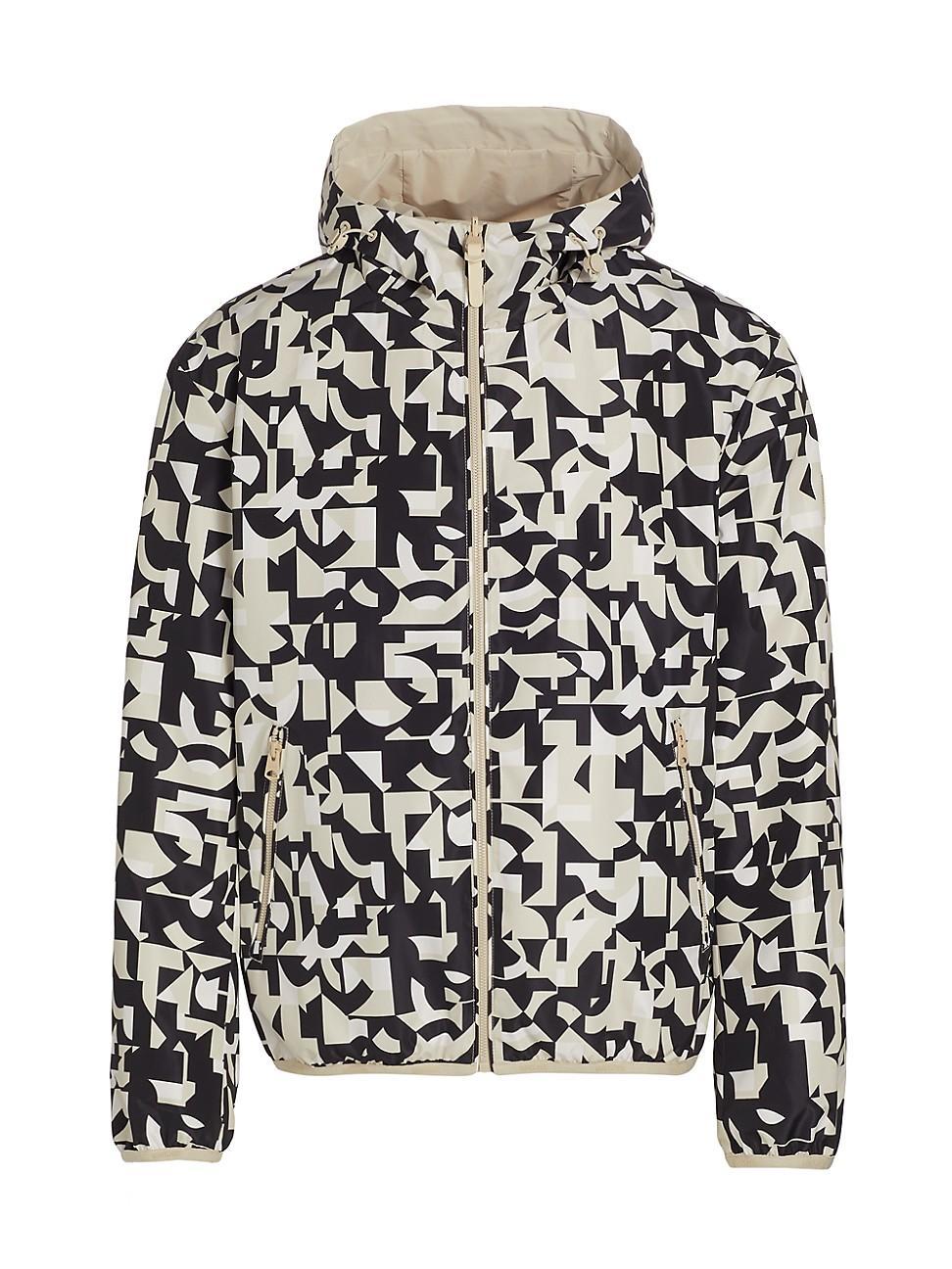 Mens Abstract Reversible Hooded Jacket Product Image