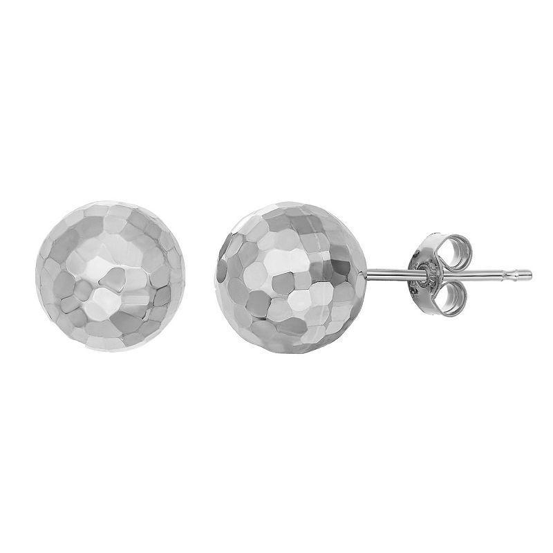 Jordan Blue 10k Gold Hammered Ball Stud Earrings, Womens, 10k Whgold Product Image