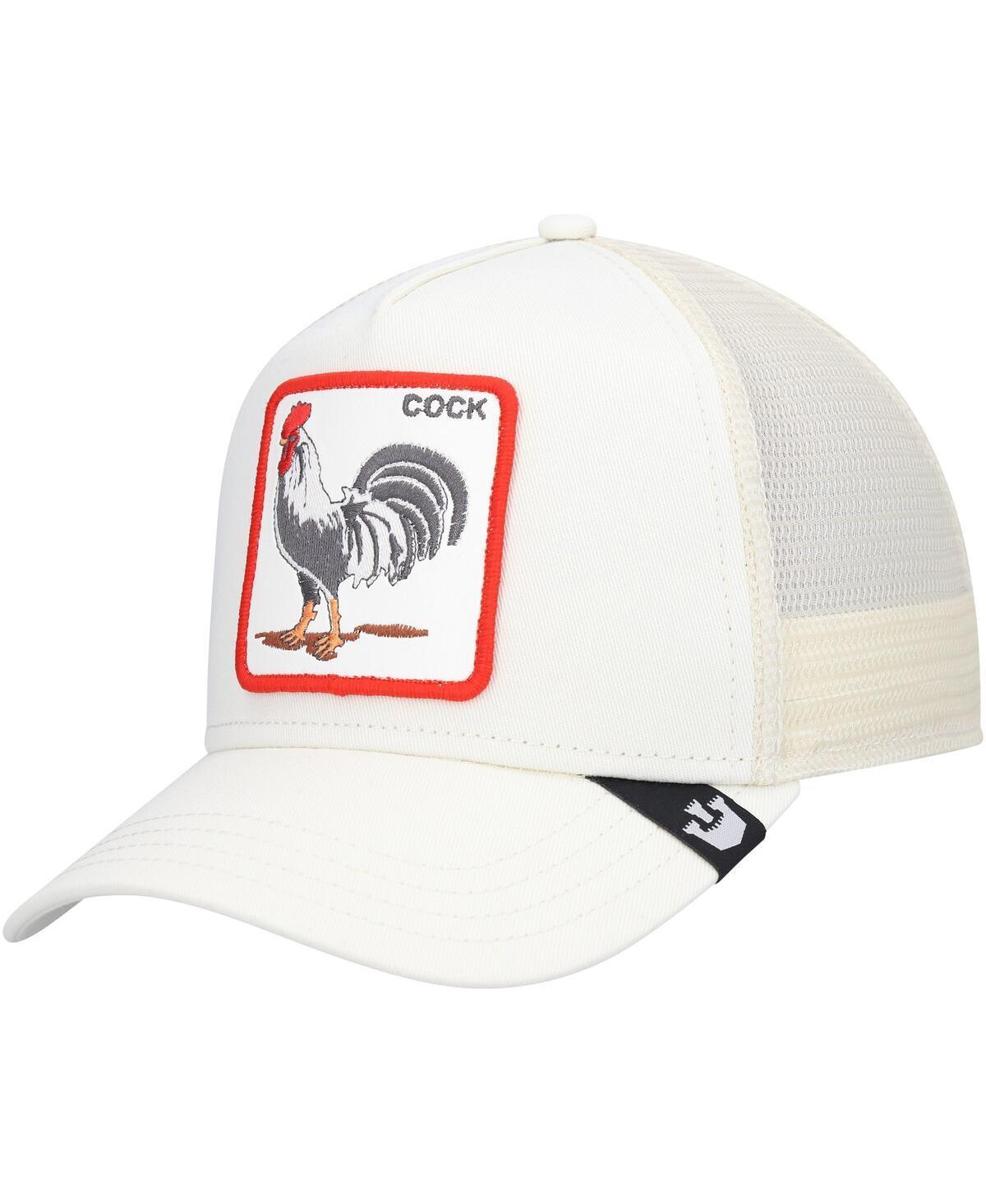 Mens Goorin Bros. White The Rooster Trucker Snapback Hat Product Image