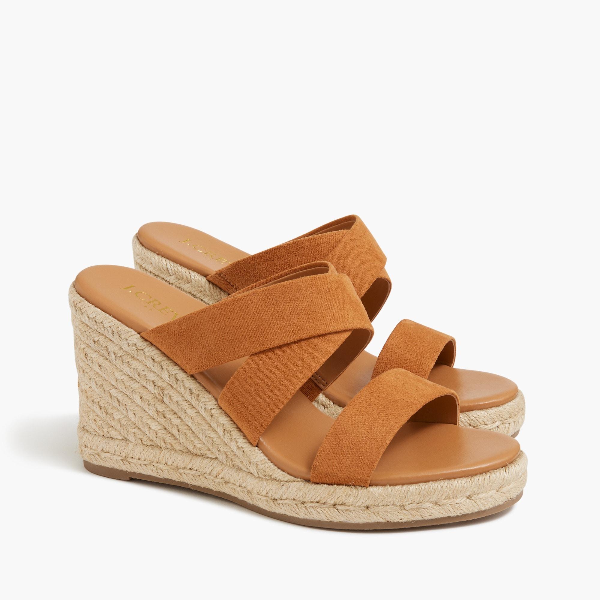 Wide-strap espadrille mule wedges product image