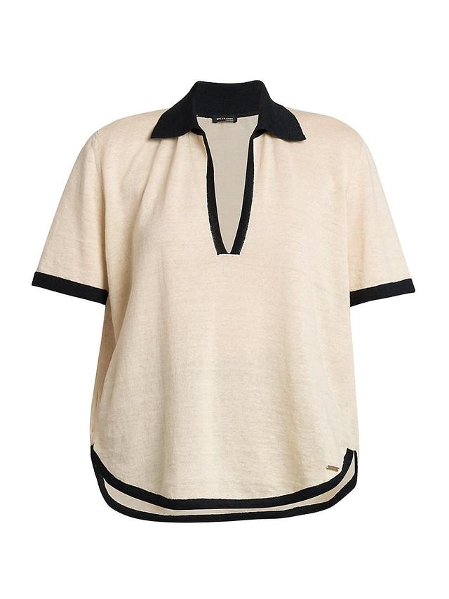 Womens Short-Sleeve Linen & Cotton Sweater Product Image