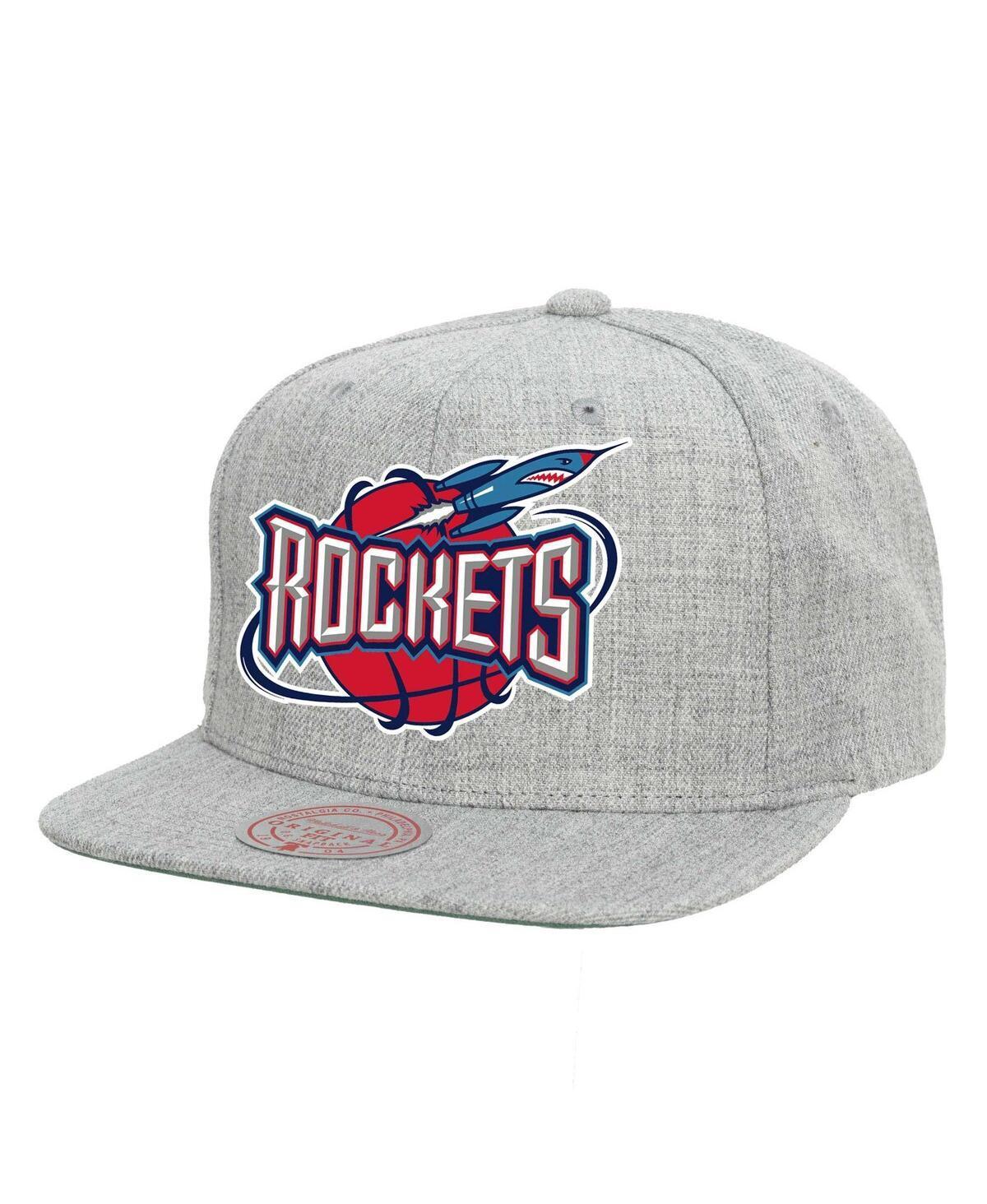 Mens Mitchell & Ness Heather Gray Houston Rockets Hardwood Classics 2.0 Snapback Hat Product Image