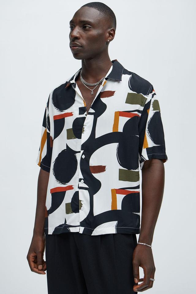 Over The Top Cuban Shirt - Off  White/combo Product Image