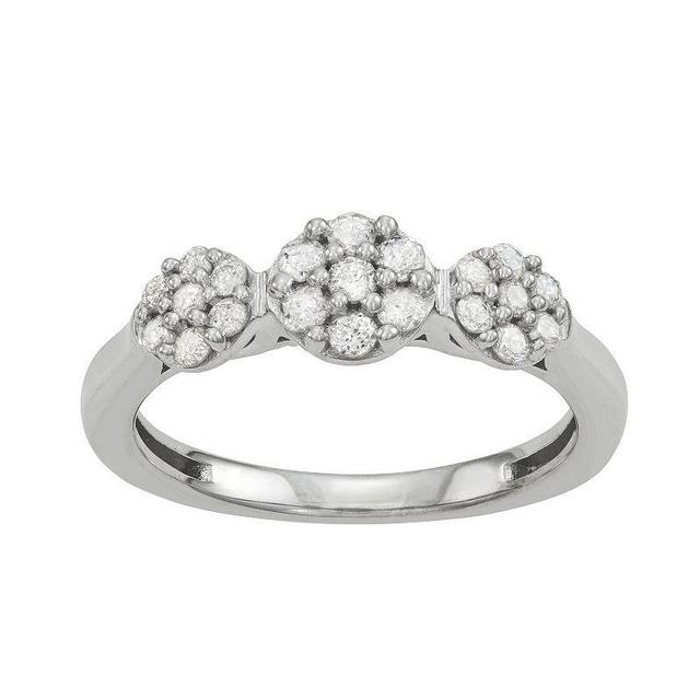 Jewelexcess Sterling Silver 1/2 Carat T.W. Diamond Cluster Ring, Womens Product Image