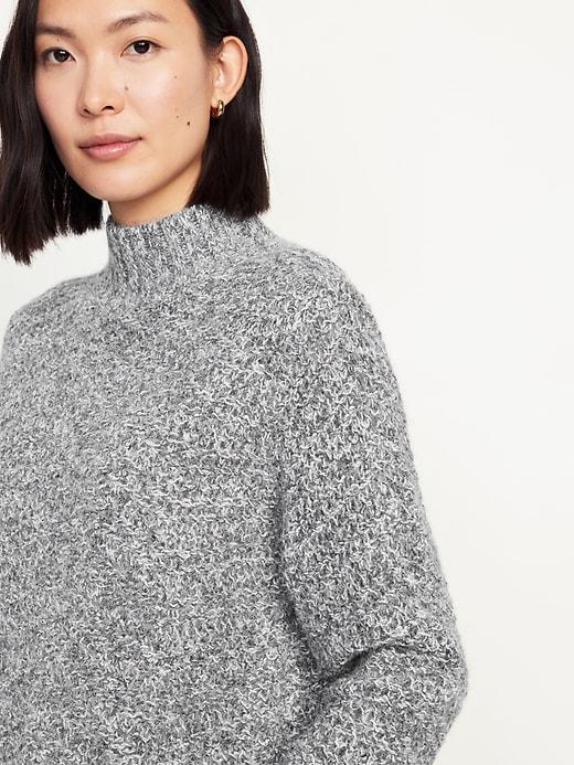 Mock-Neck Crop Sweater Product Image