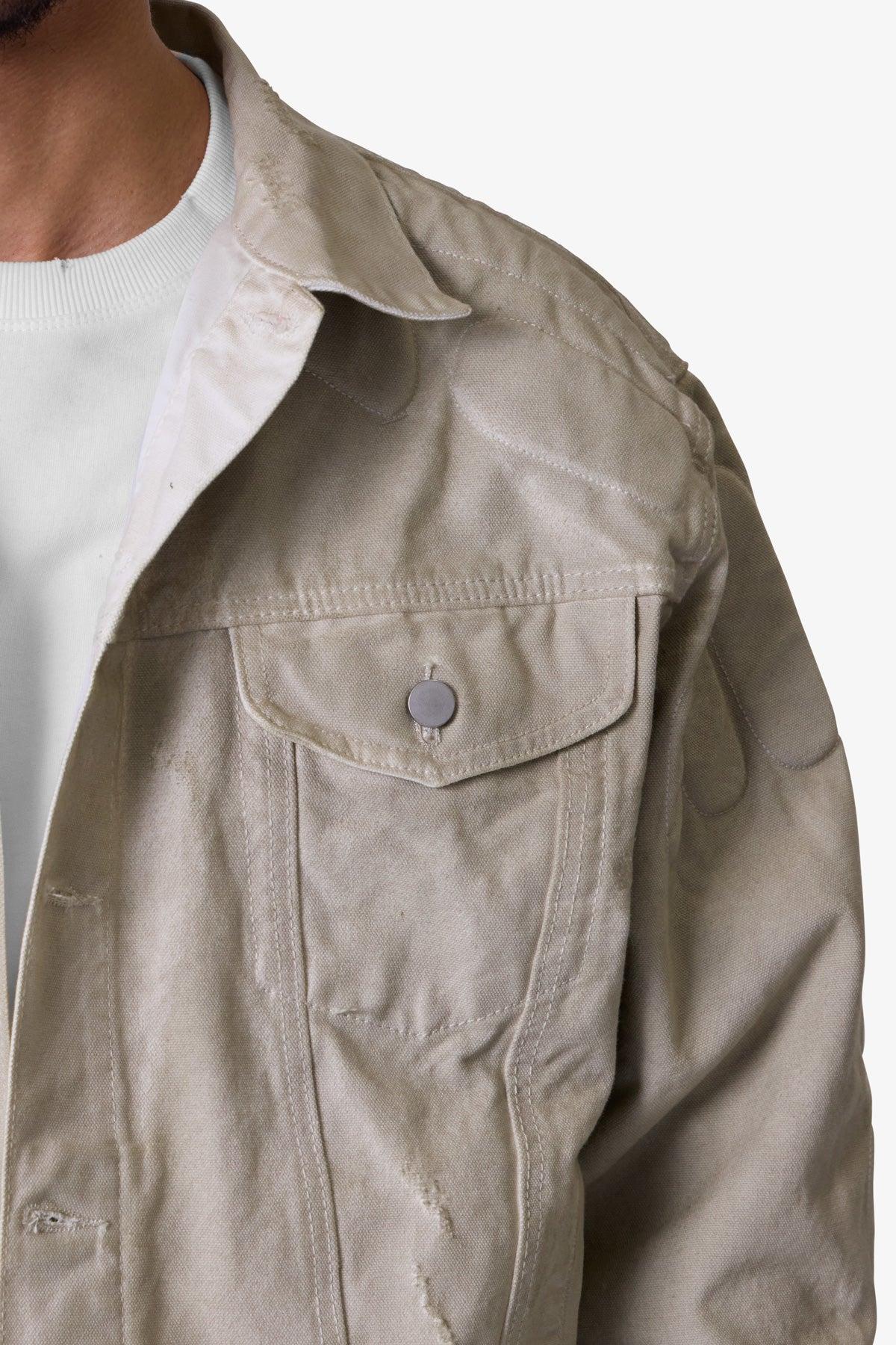 Moto Trucker Jacket - Off White Product Image