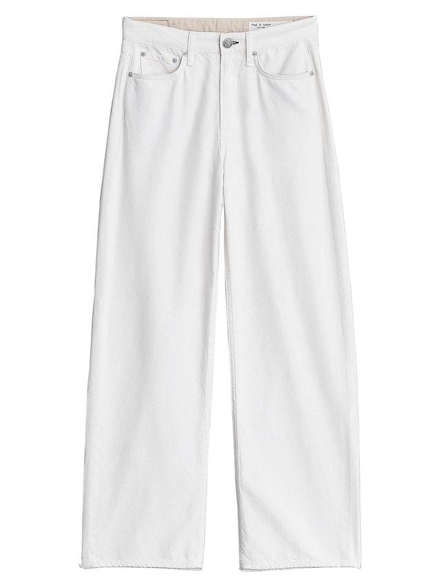 rag & bone Featherweight Logan Mid Rise Wide Leg Jeans in Ecru Product Image