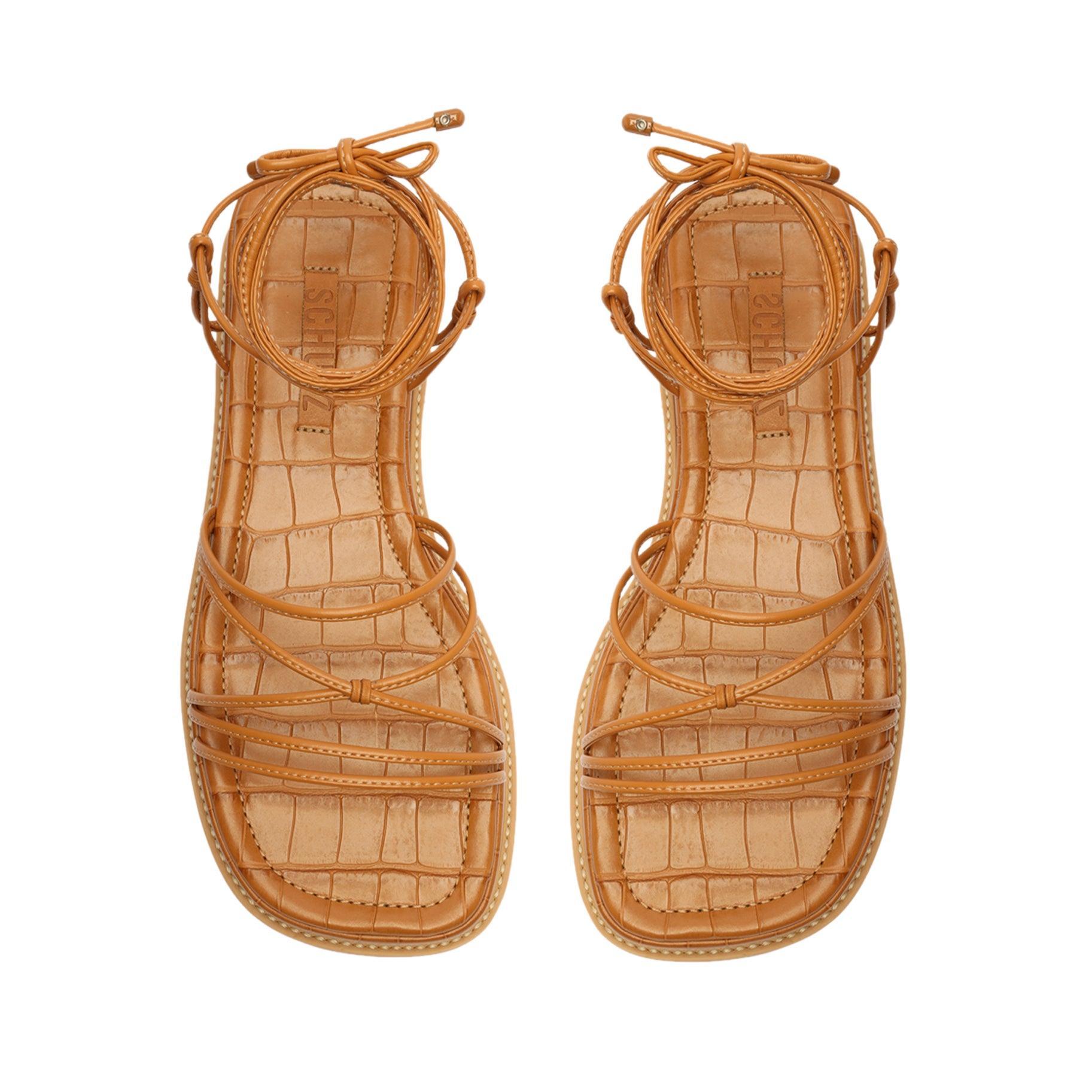 Athena Casual Sandal - 8 Golden Ochre Faux Leather Product Image