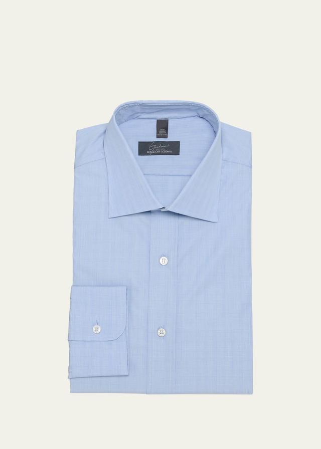 Mens Micro-Plaid Cotton Dress Shirt Product Image